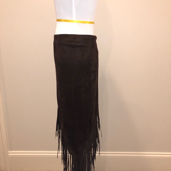 Ultra Suede Fringe Skirt - Picture 2 of 7